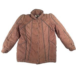 Women's Pink Vintage Corduroy Puffer Jacket